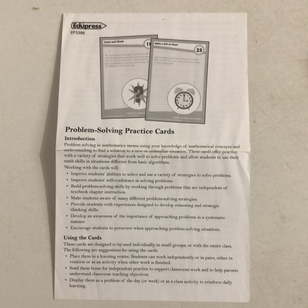 Edupress Math Practice Cards Problem Solving Grade 4 - Picture 4 of 7